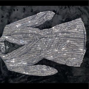 Mini silver sequin dress